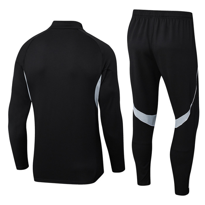 2025 AD Black Half Pull Tracksuit (半拉链)