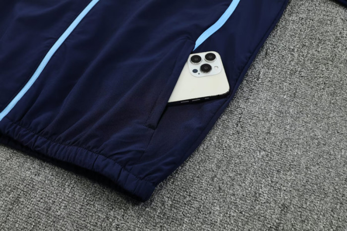 2025-26 Man City Royal blue Hoodie Jacket Tracksuit