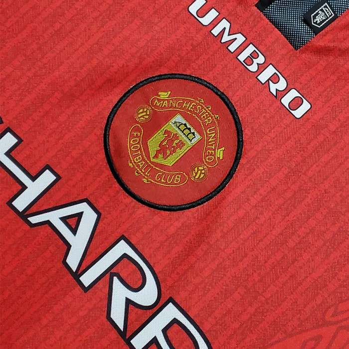 1996 Man Utd Home Long Sleeve Retro Soccer Jersey (长袖)