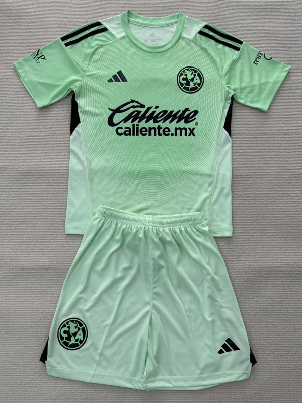 2025-26 Club America Light green GoalKeeper Kids Soccer Jersey