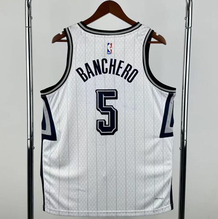 24-25 Magic BANCHERO #5 White City Edition Top Quality Hot Pressing NBA Jersey