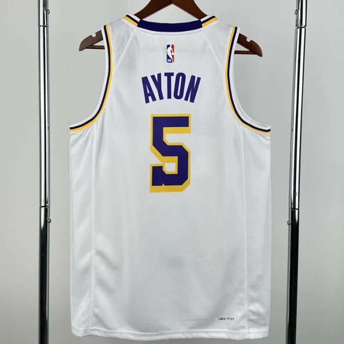 2022-23 Lakers AYTON #5 White Top Quality HotPressing NBA Jersey(圆领）