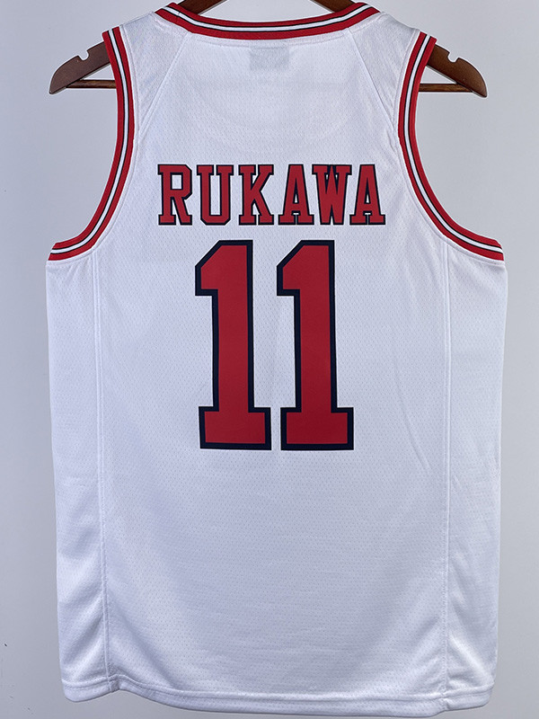 2023 SHOHOKU RUKAWA #11 White Top Quality Hot Pressing NBA Jersey(带标）