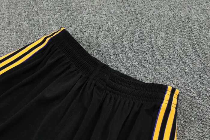 25-26 Man Utd Black Training Short Suit #条纹