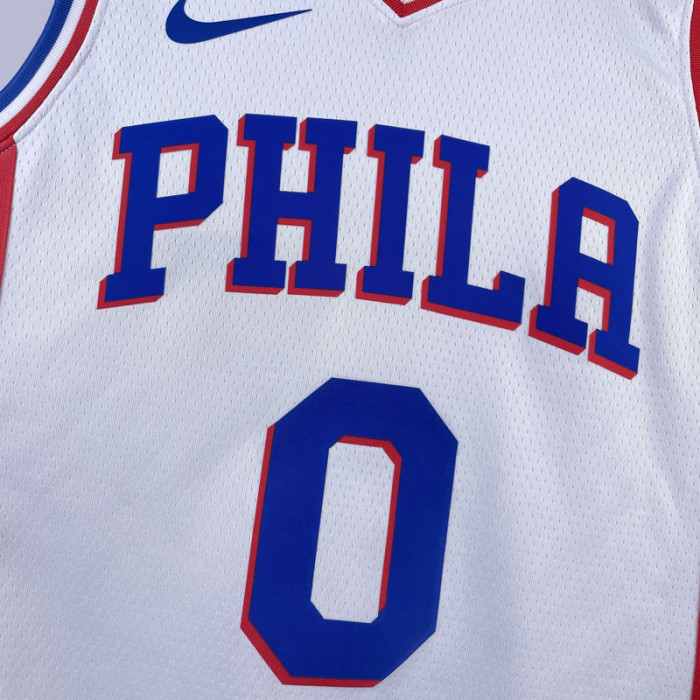 22-23 76ERS MAXEY #0 White Top Quality Hot Pressing NBA Jersey