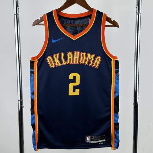 24-25 OKC Thunder GILGEOUS-ALEXANDER #2 Black City Edition Top Quality Hot Pressing NBA Jersey