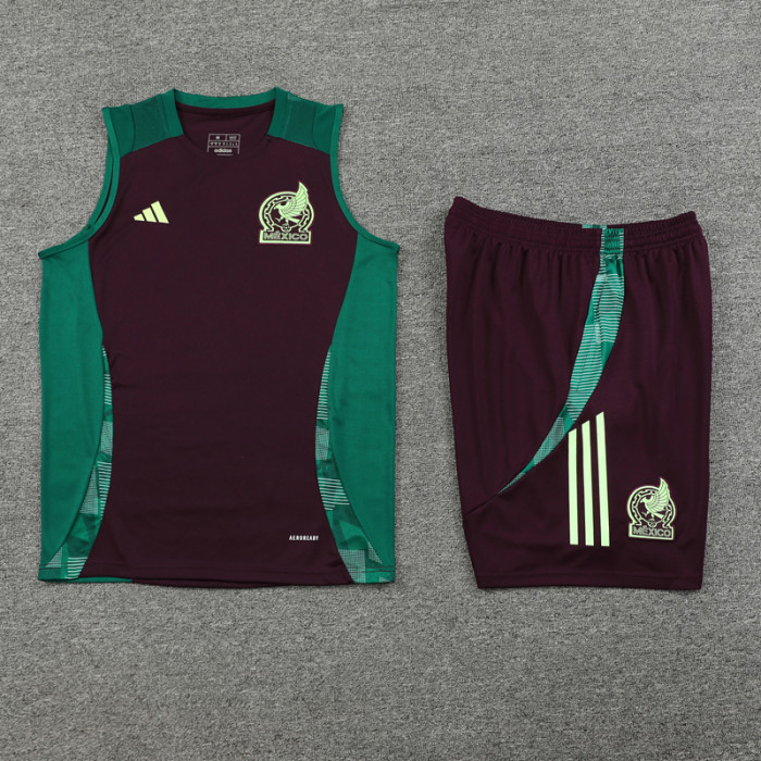 24-25 Mexico Maroon Tank top and shorts suit