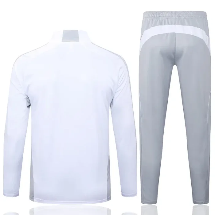 2025-26 RMA White grey Half Pull Tracksuit #B2555(半拉链）