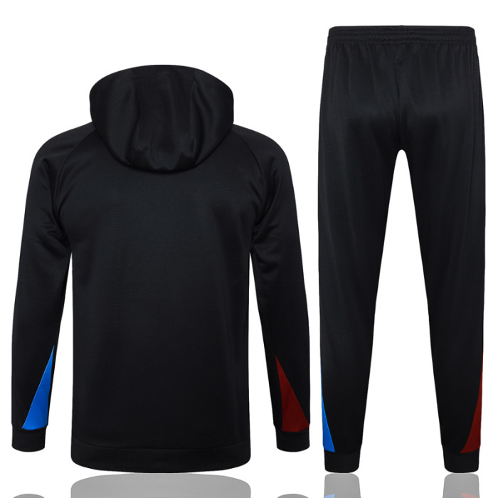 24-25 BAR Black Hoodie Half Pull Tracksuit #F562半拉连帽