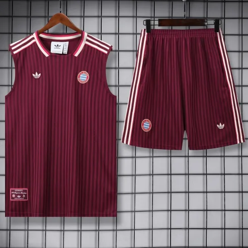2025-26 Bayern Red Tank top and shorts suit