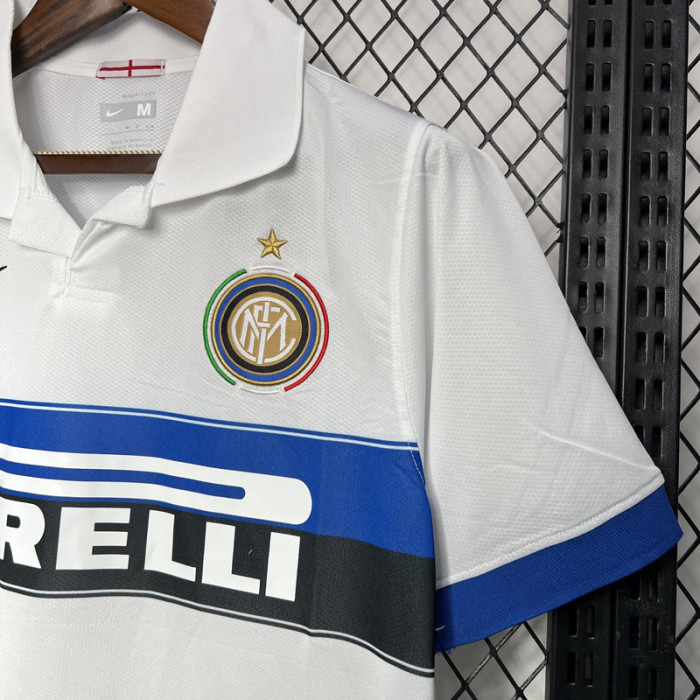 2009-2010 INT Away White Retro Soccer Jersey