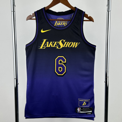 24-25 LAKERS JAMES #6 Royal blue City Edition Top Quality Hot Pressing NBA Jersey
