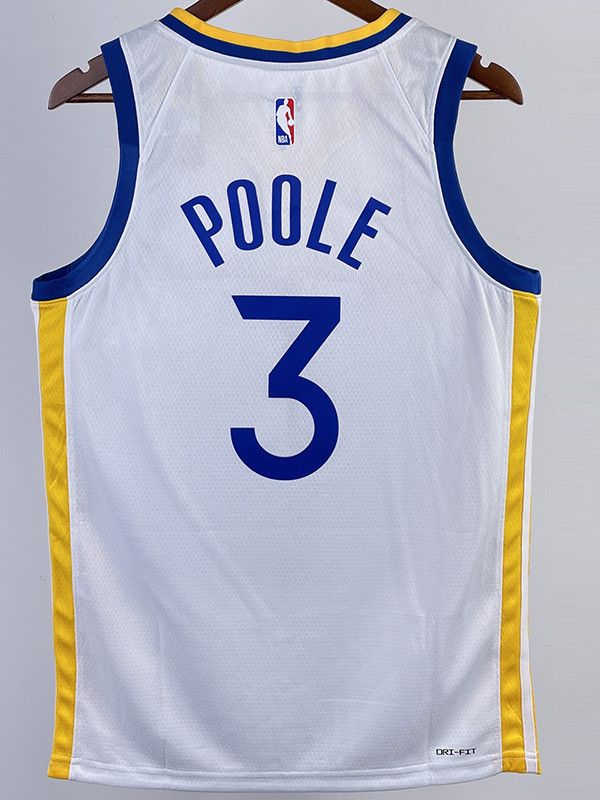22-23 WARRIORS POOLE #3 White Top Quality Hot Pressing NBA Jersey (V领)