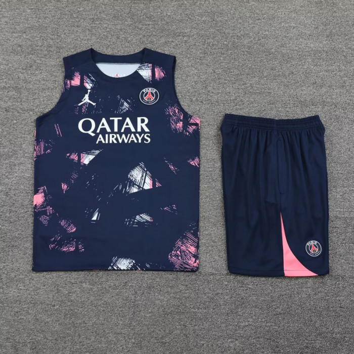 24-25 PSG Dark blue Tank top and shorts suit