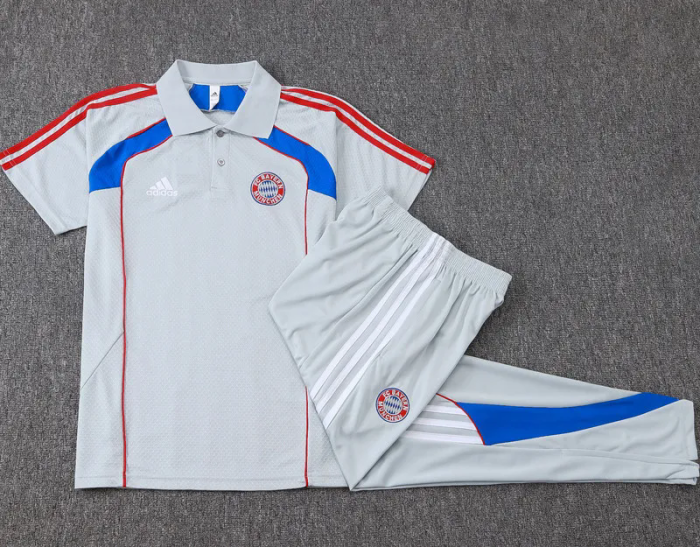 2025-26 Bayern Grey Polo Tracksuit #C2547