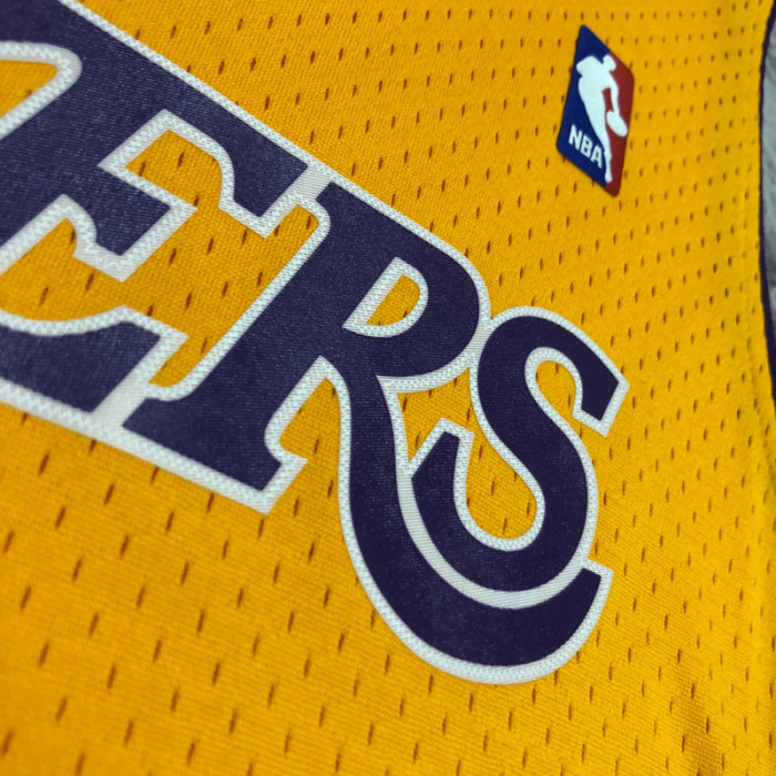 2000 LAKERS BRYANT #8 Yellow Retro Top Quality Hot Pressing NBA Jersey(V领)