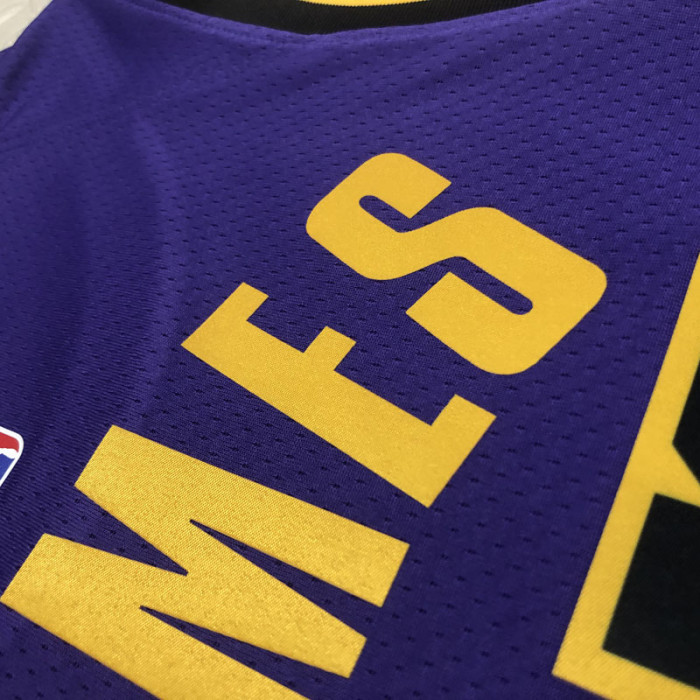 22-23 LAKERS JAMES #23 Purple Top Quality Hot Pressing NBA Jersey (Trapeze Edition)