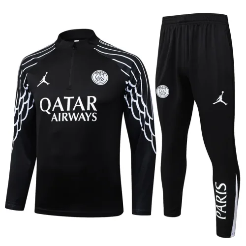 2025-26 PSG Jordan Black Half Pull Tracksuit #B2573(半拉链）