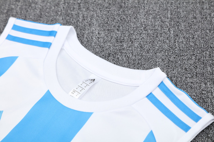 2025 AD White blue Tank top and shorts suit
