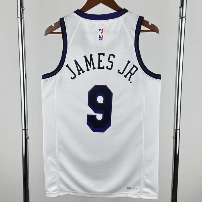 2022-23 LAKERS JAMES JR. #9 White City Edition Top Quality Hot Pressing NBA Jersey