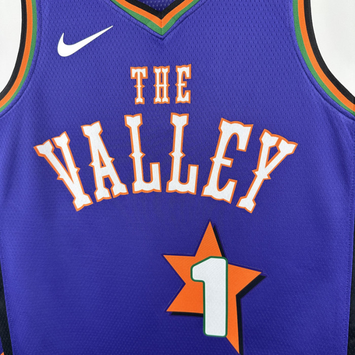 24-25 SUNS BOOKER #1 Purple City Edition Top Quality Hot Pressing NBA Jersey