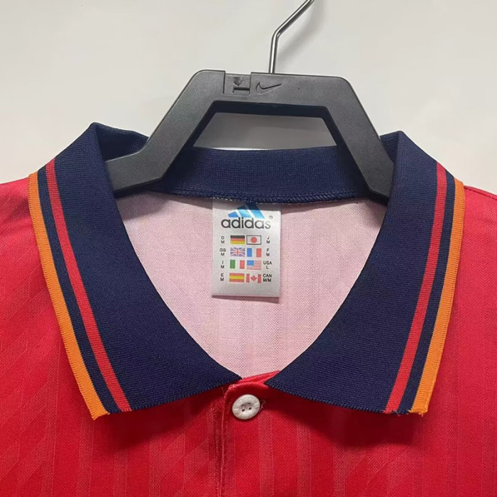 1994 Spain Home Red Retro Soccer Jersey