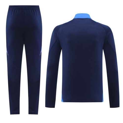 2024 AD Royal blue Half Pull Tracksuit #AB07 (半拉链)