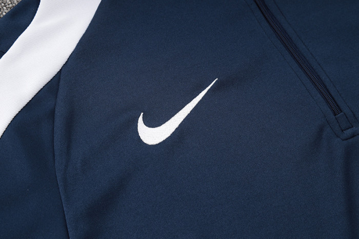 2024 NK Royal Blue Half Pull Tracksuit #05(半拉链)(白色领)