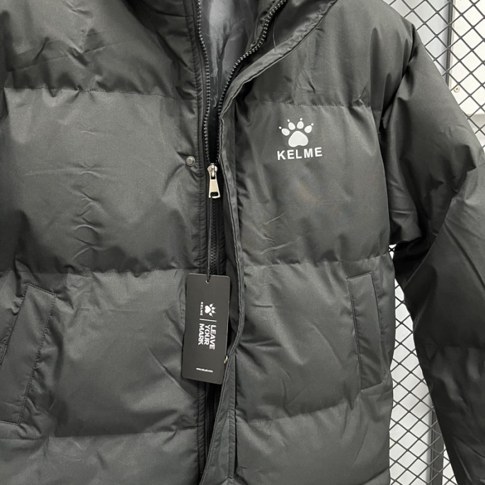 24-25 MF7 KELME Black Hooded Cotton Coat #棉衣