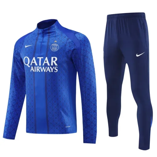 2025-26 PSG Fancy blue Half Pull Tracksuit (半拉链)