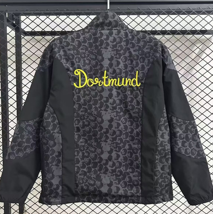 2025-26 Dortmund Grey & Black Double SidedWindbreaker(双面风衣)
