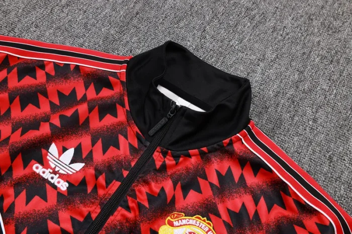 2025-26 Man Utd Black Red Kids Jacket Tracksuit#E25105(童装）