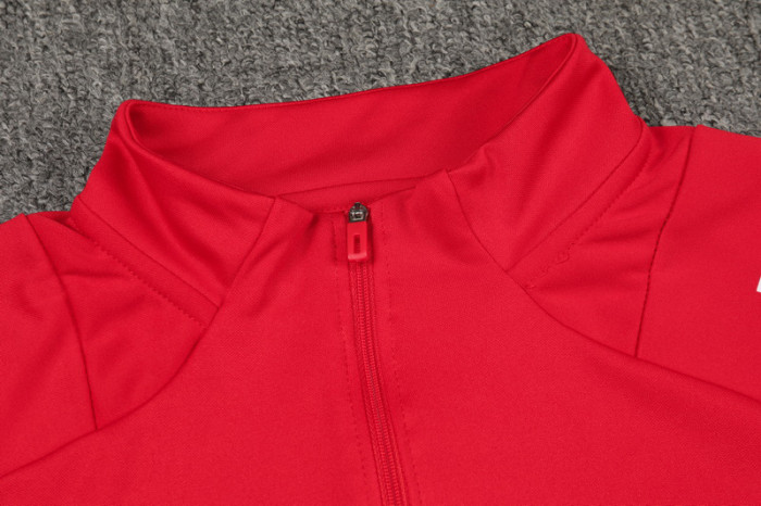 2024 AD Red Kids Half Pull Tracksuit (童装)(半拉链)