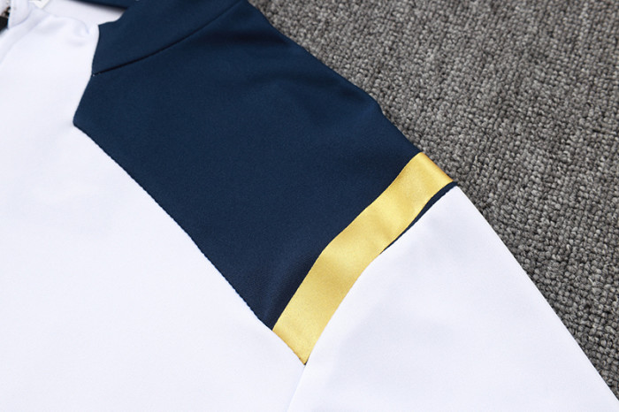 2024 JOM White Half Pull Tracksuit #2492(半拉链)