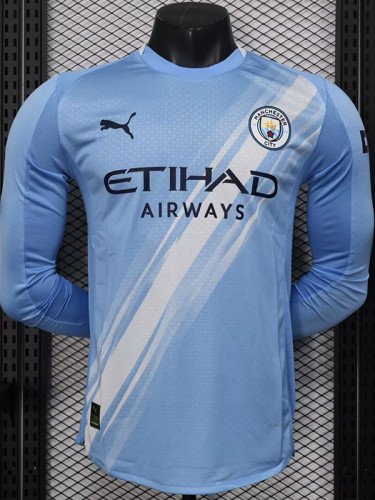 25-26 Man City Home Long Sleeve Player Version SoccerJersey(长袖球员)