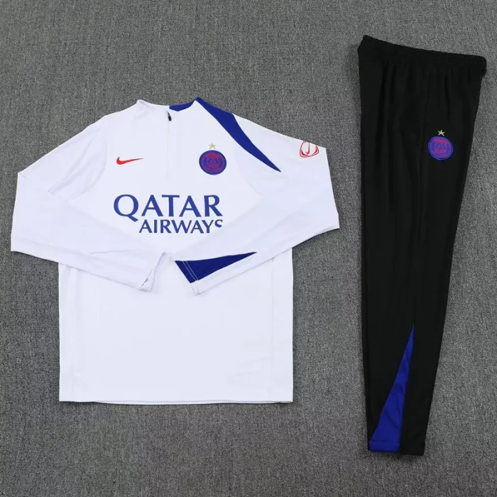 2025-26 PSG White Half Pull Tracksuit (半拉链)
