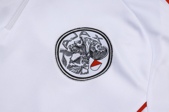 25-26 Ajax White Kids Half Pull Tracksuit #E25125(童装)(半拉链)