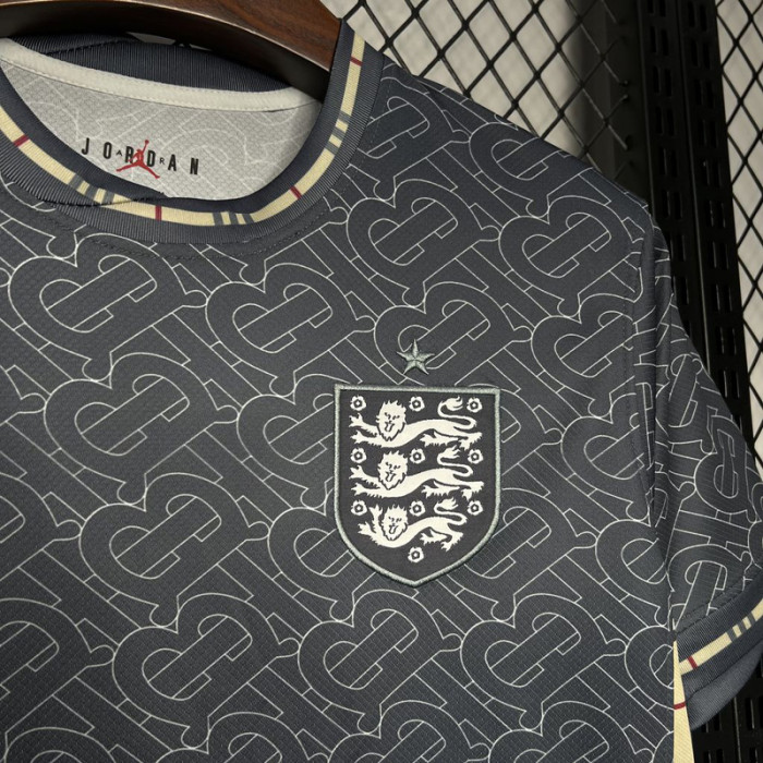24-25 England Black Grey Special Edition Fans Soccer Jersey