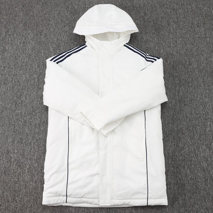 24-25 RMA White Hooded Windbreaker Fabric Cotton Coat #G209(彩标)