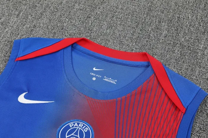 2025-26 PSG Blue red Tank top and shorts suit