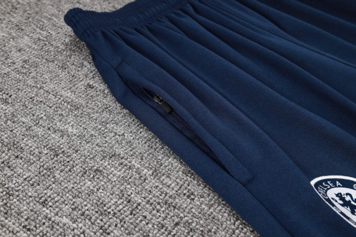 24-25 CHE Royal blue Hoodie Half Pull Tracksuit #F552半拉连帽