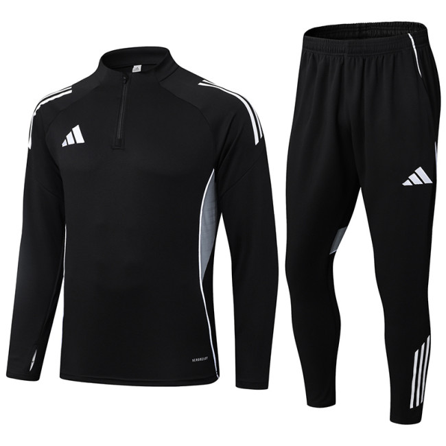 2025 AD Black Half Pull Tracksuit (半拉链)