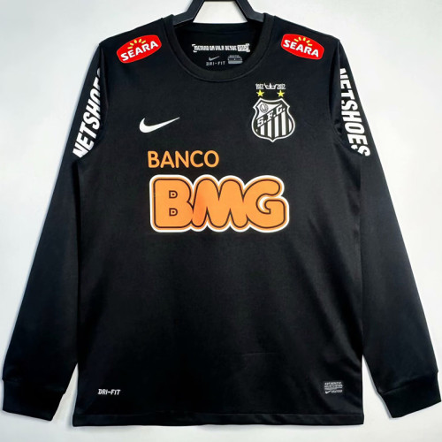 2012-2013 Santos FC Black Long Sleeve Retro Soccer Jersey(长袖)