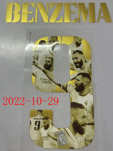 22-23 BENZEMA #9 Golden Ball RMA Home Fans Soccer Jersey