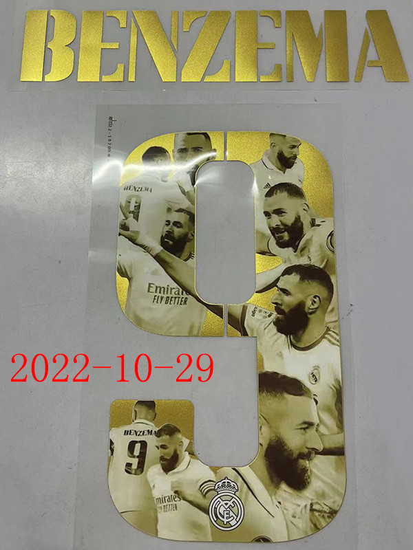 22-23 BENZEMA #9 Golden Ball RMA Home Fans Soccer Jersey