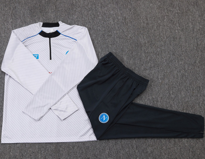 25-26 Napoli Light gray Kids Half Pull Tracksuit #E25160(童装)(半拉链)