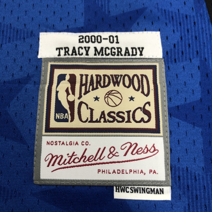 2001 Magic MCGRADY #01 Blue Retro Top Quality Hot Pressing NBA Jersey