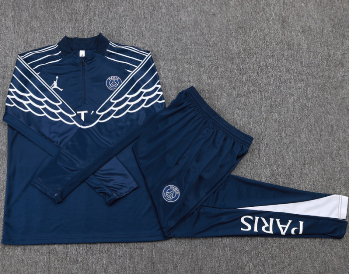 25-26 PSG Jordan Royal blue Kids Half Pull Tracksuit #E25154(童装)(半拉链)