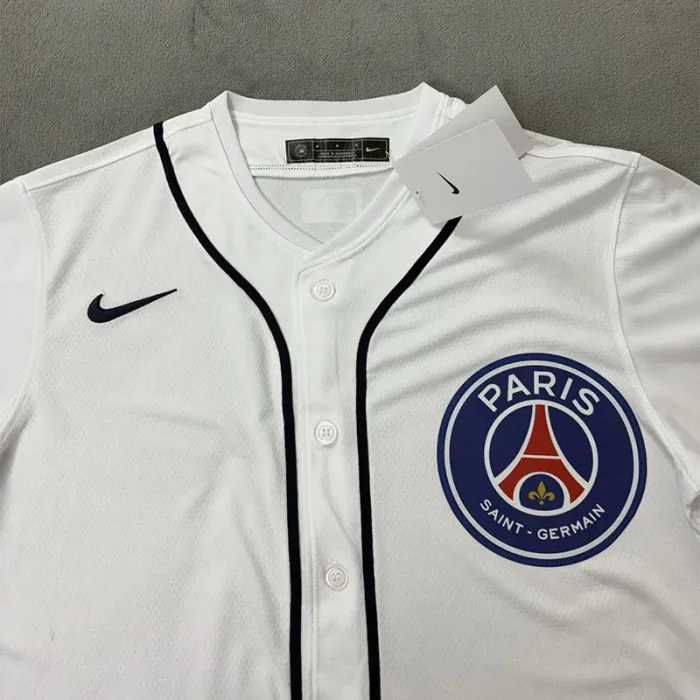 25-26 PSG White Casual Edition Baseball Jersey