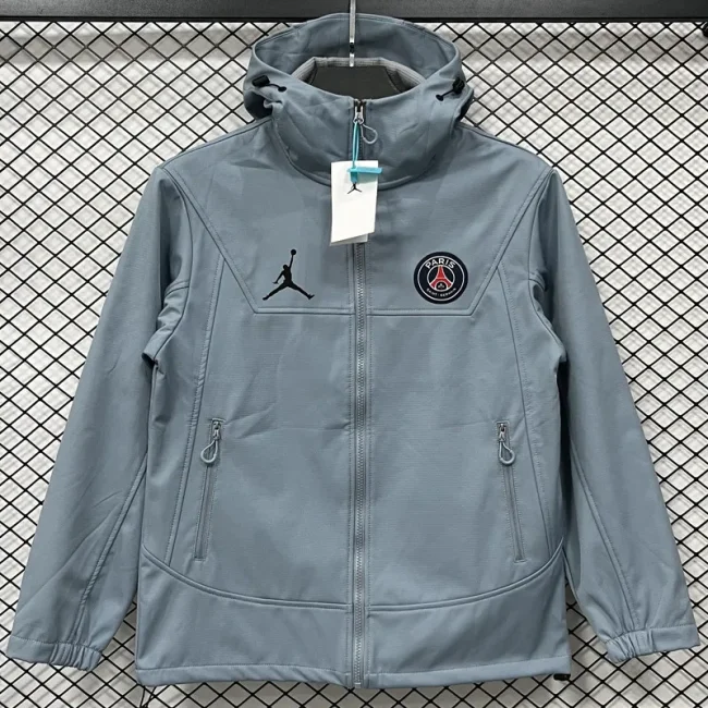 2025-26 PSG Jordan Light blue Outdoor Jackets #L6607软料